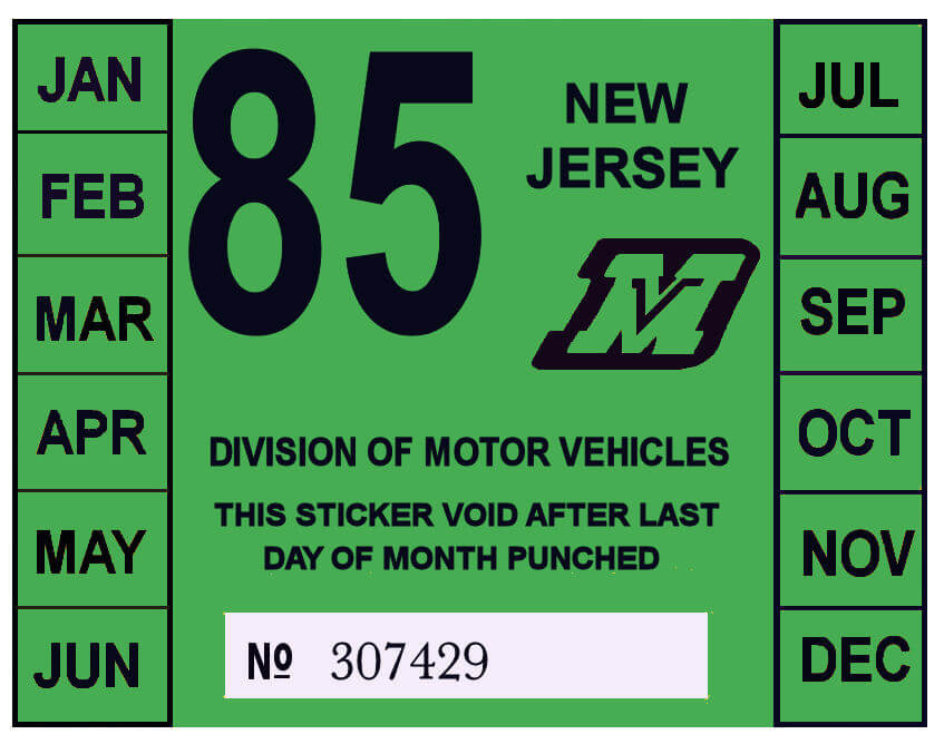 (image for) 1985 New Jersey Inspection Sticker